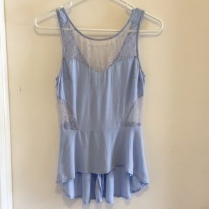 Boutique Blue cut out lace Tank Top